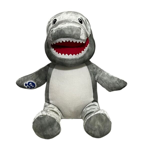 Build A Bear Toothy Shark Plush 16" Stuffed Animal Fish Silver Gray BAB Retired - Picture 1 of 9